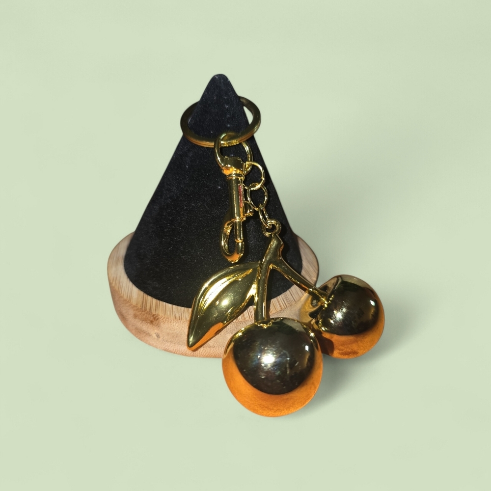 Gold Cherry Keychain/ Purse Chain
